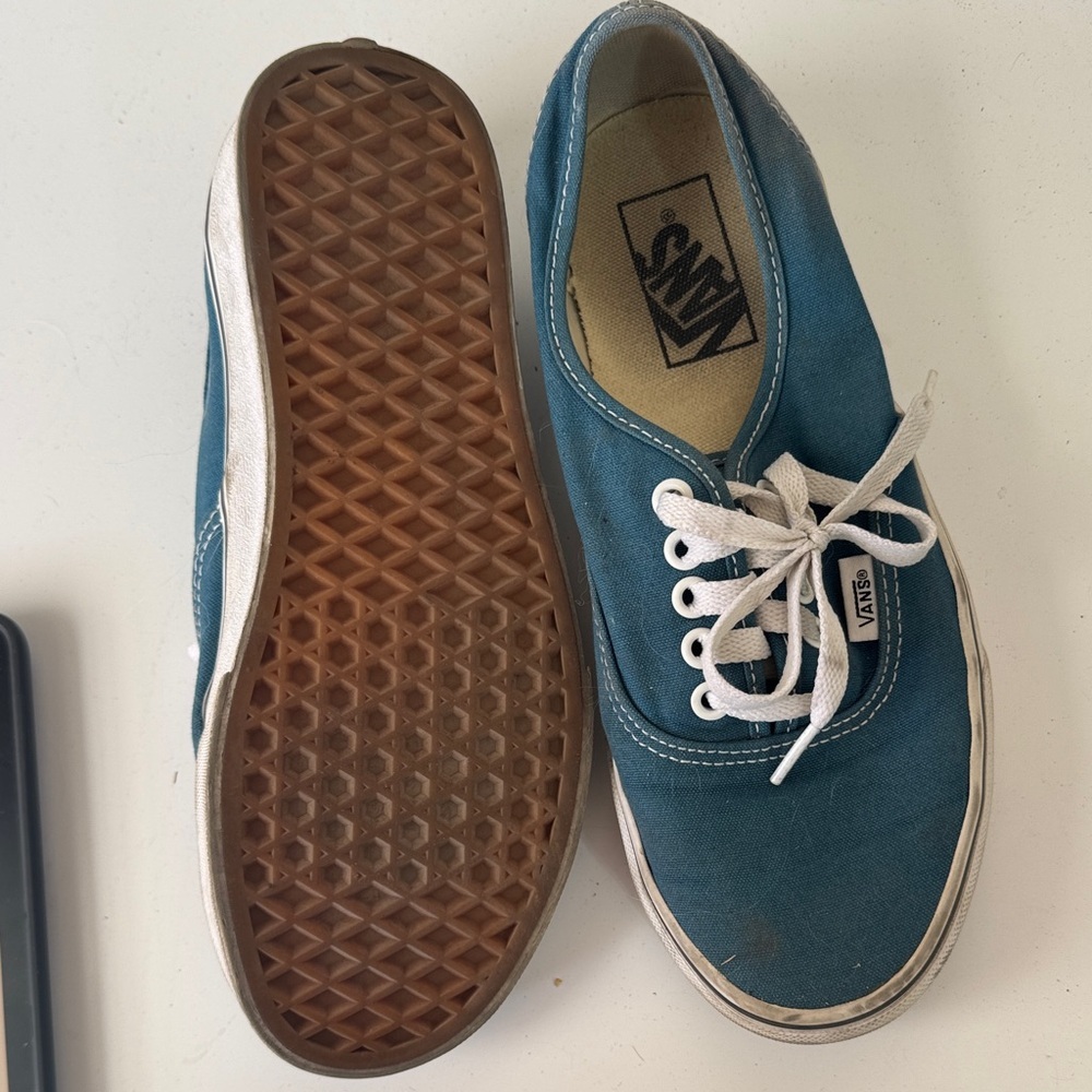 Vans Blue and White Women's Sneakers - Picture 3 of 4